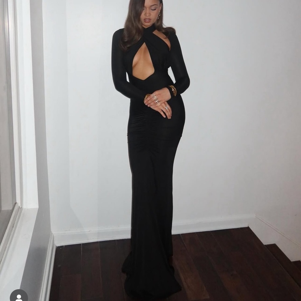 LAPOINTE Jersey Halter Ruched Gown